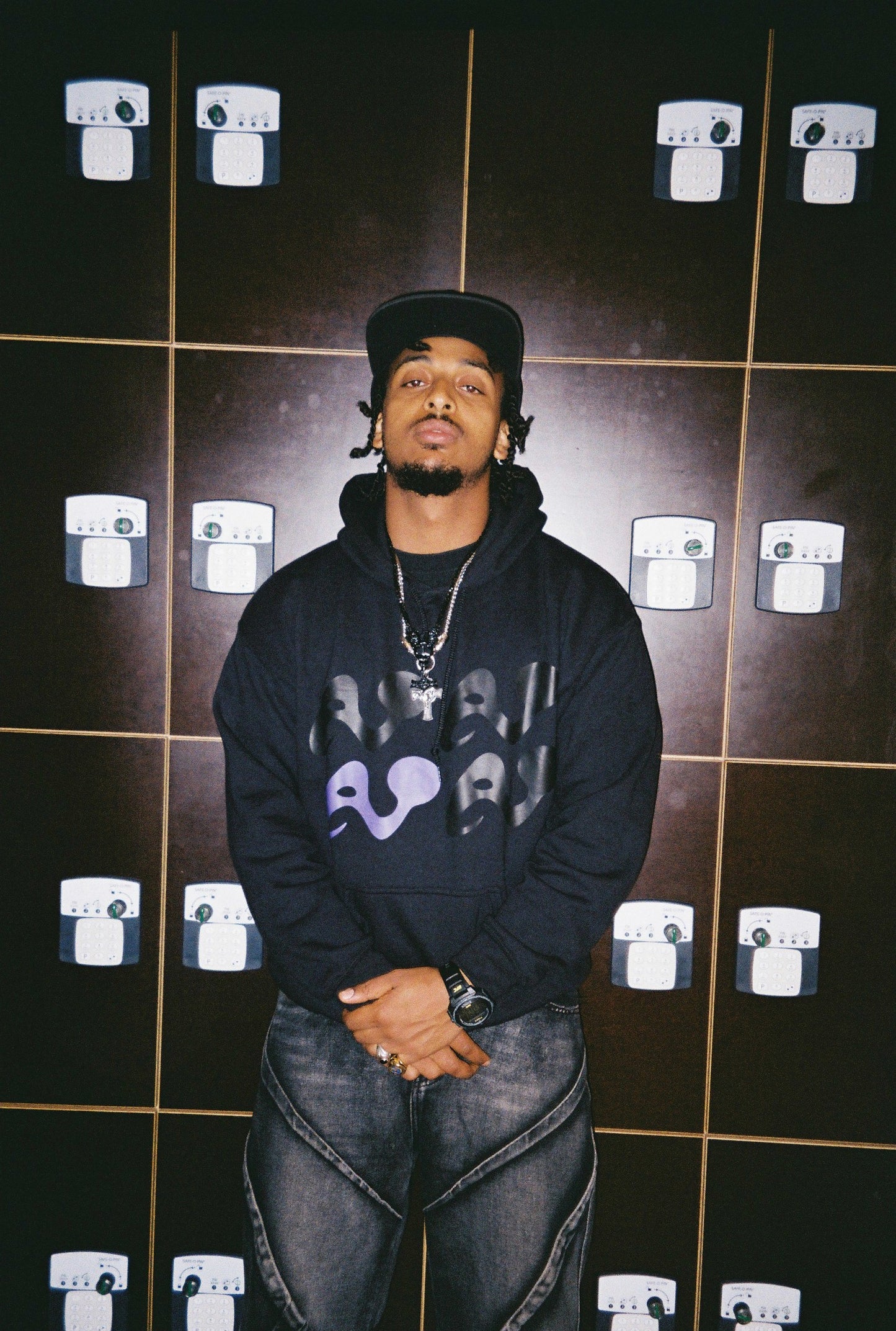 black black black purple hoodie